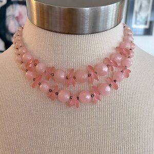 Vintage Pink Beaded Necklace